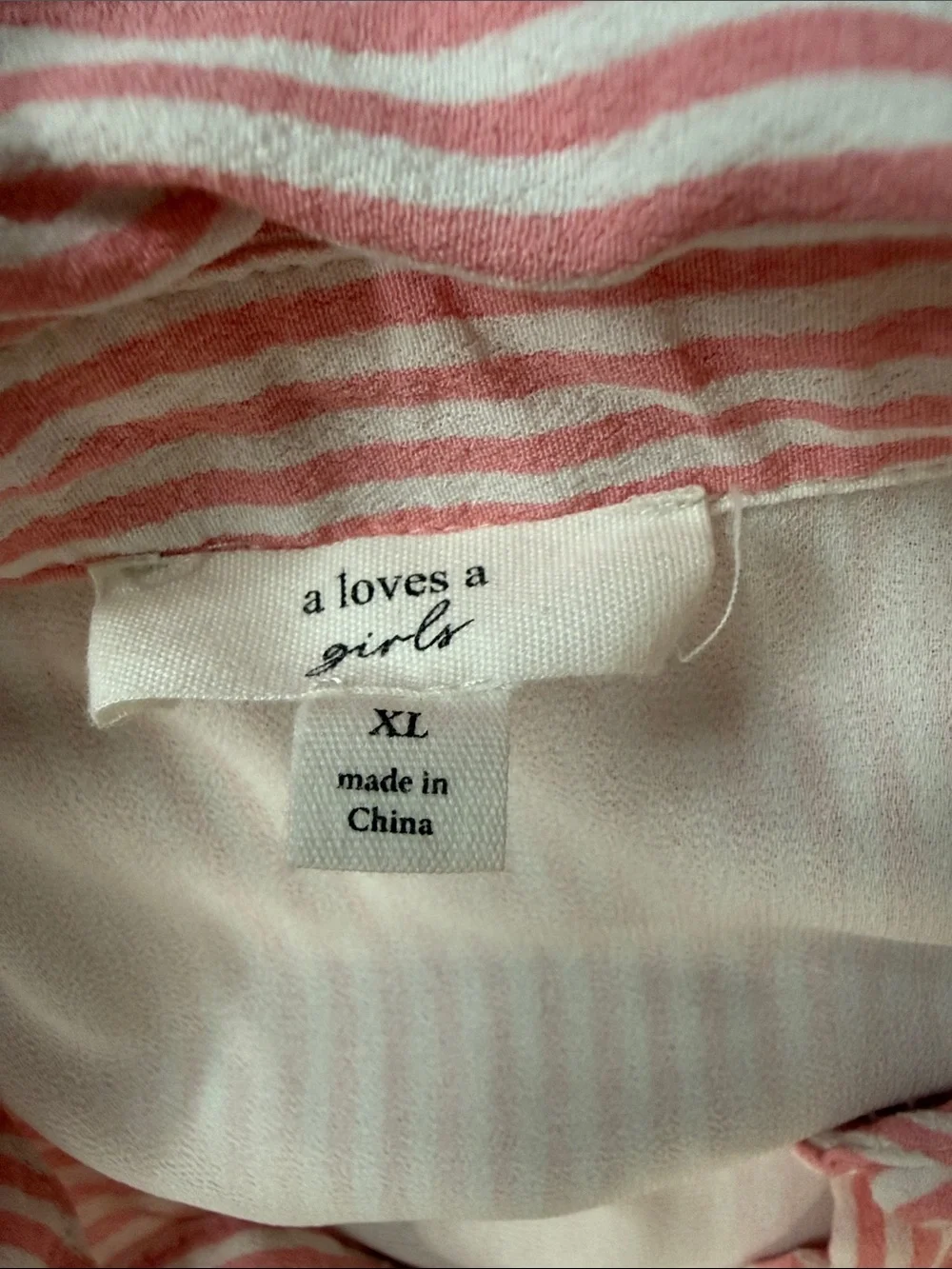 A loves a Girls' Pink Striped Tiered Dress